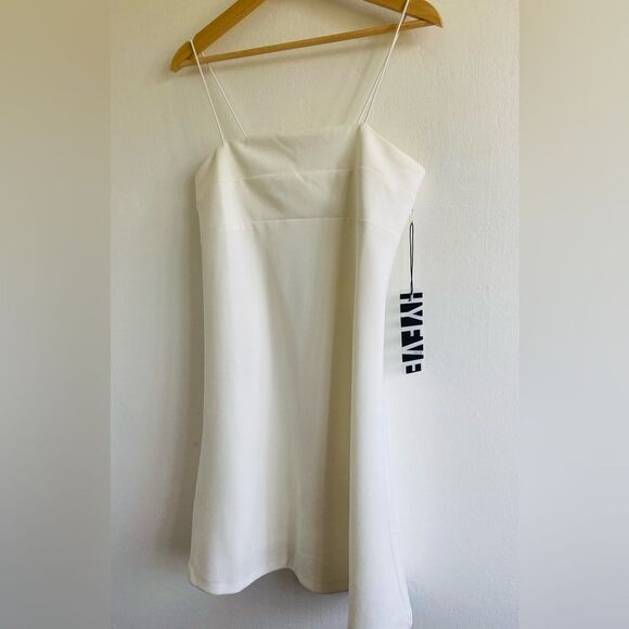 NWT Square neck Strappy Back Mini Dress White Bridal Party Cocktail - Picture 2 of 6